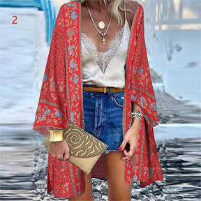 Fashion Vacation Batwing Long Sleeve Tunic