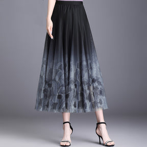 Gradient Color Gauze Skirt