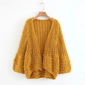 Handmade Knitting Pure Color Simple Sweater Cardigan