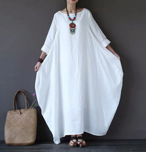 Plus Size Cotton And Linen Dress