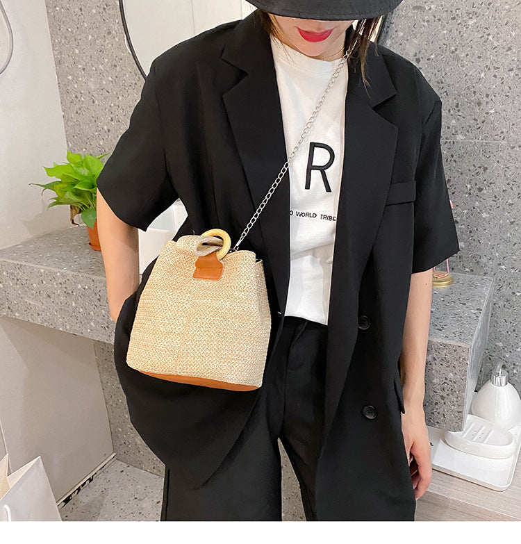 Elegant Straw Shoulder Bag