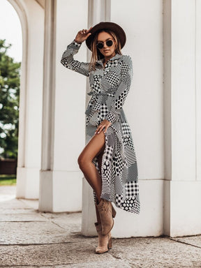 Elegant Stretch Print Dress