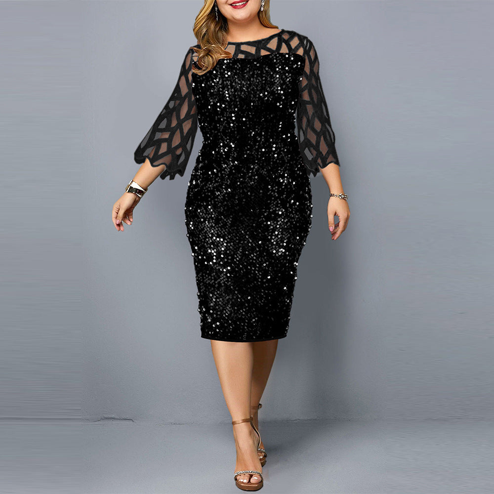 Party Sequin Plus Size Women's Dress