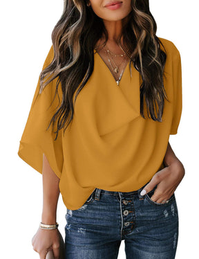 Fashion Shirt Loose V-neck Casual Top