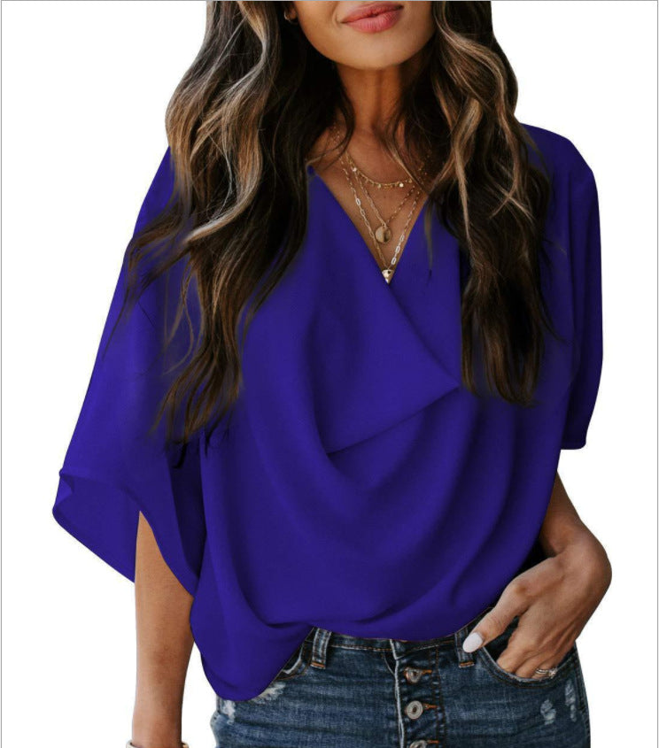 Fashion Shirt Loose V-neck Casual Top