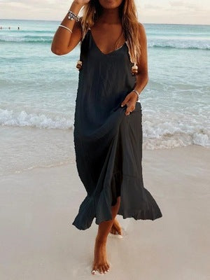 Summer V-neck Strap Bohemian Dress