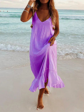 Summer V-neck Strap Bohemian Dress