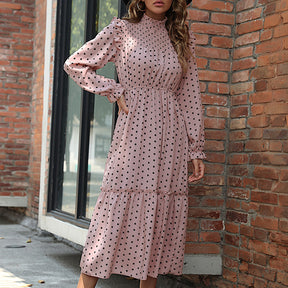 Stylish Long Sleeves Polka Dot Dress