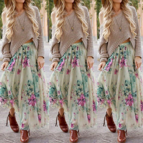 Bohemian Summer Print Skirt