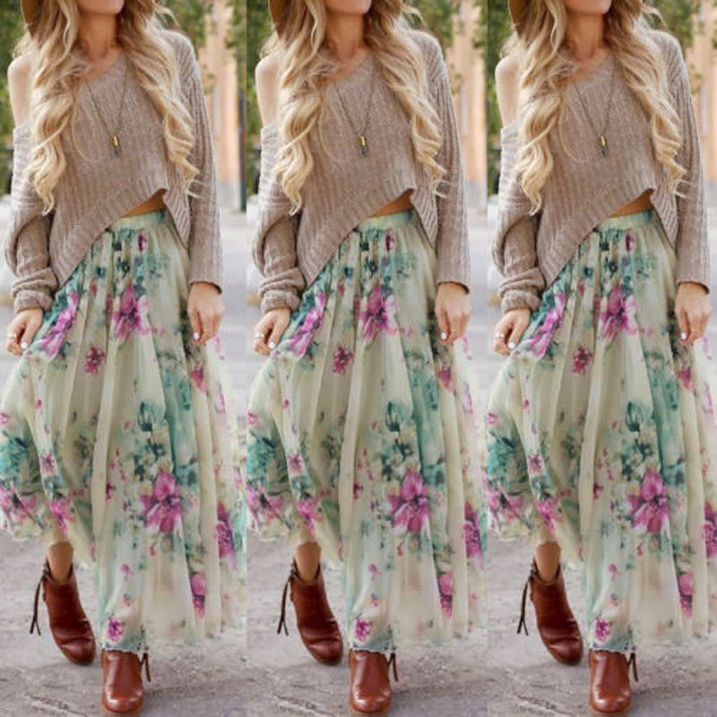 Bohemian Summer Print Skirt