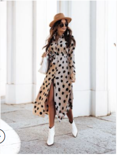 Elegant Stretch Print Dress