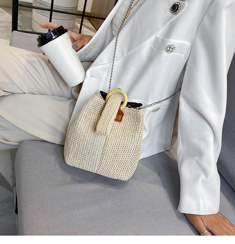 Elegant Straw Shoulder Bag