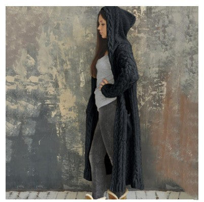 Hooded Long Cardigan Sweater