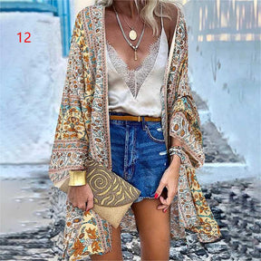 Fashion Vacation Batwing Long Sleeve Tunic