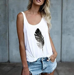 Feather Print Top