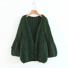 Handmade Knitting Pure Color Simple Sweater Cardigan