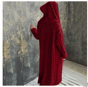 Hooded Long Cardigan Sweater