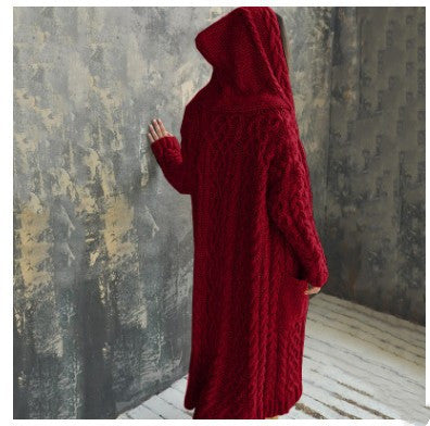 Hooded Long Cardigan Sweater