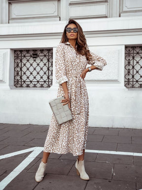 Elegant Stretch Print Dress