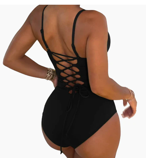 Backless String Plus Size Swimsuit