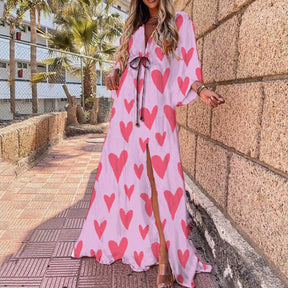 V-neck Split Irregular Beach Long Dress