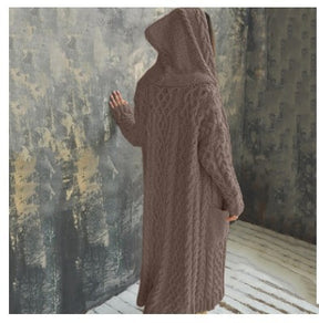 Hooded Long Cardigan Sweater