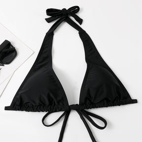 Strap Style Bikini Solid Color Swimwear