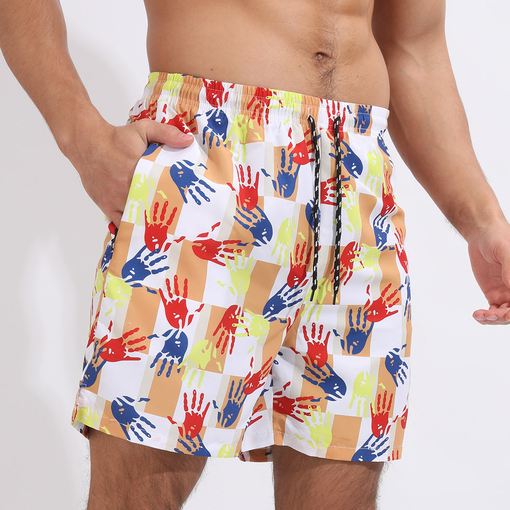 Men’s Printed Beach Shorts Double Layer