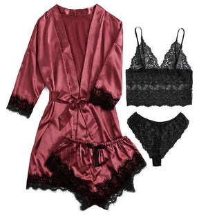 Ladies Pajamas Four-Piece Set