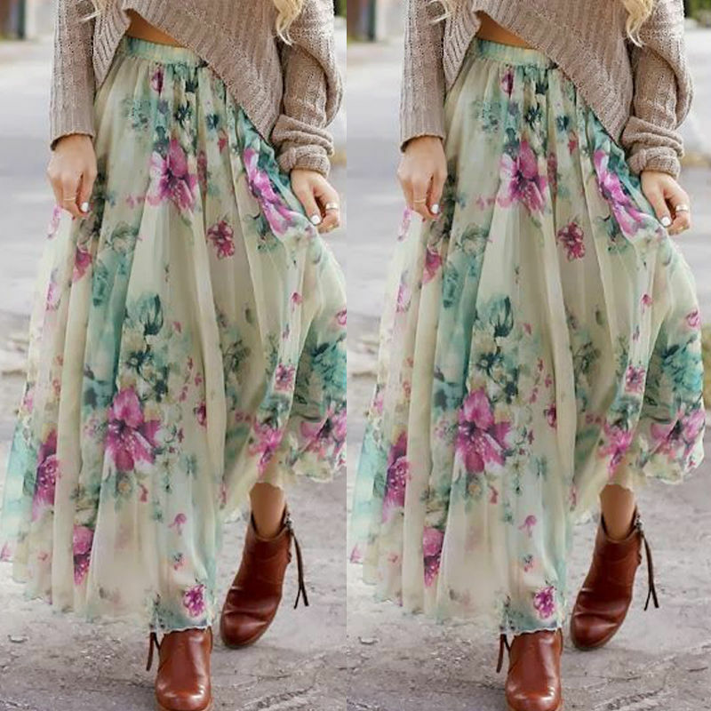 Bohemian Summer Print Skirt