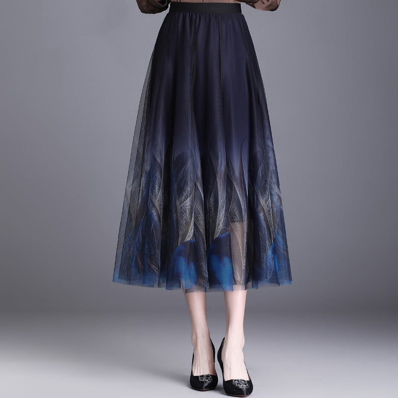 Gradient Color Gauze Skirt