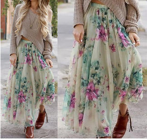 Bohemian Summer Print Skirt