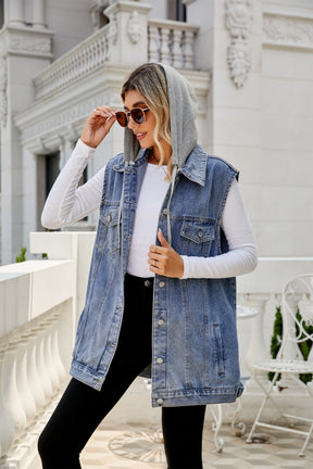 Loose Casual Women's Denim Vest Coat