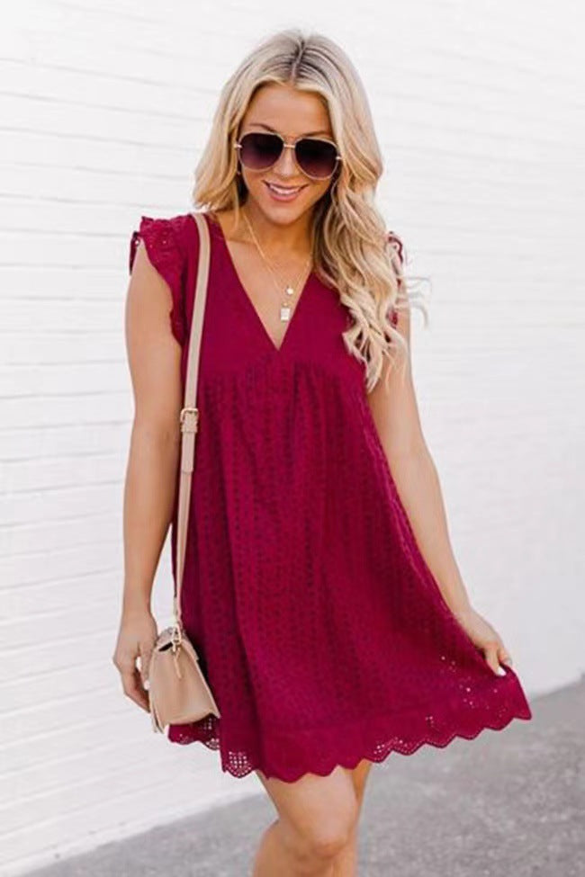 Summer Lace Dresses With Pocket Dress