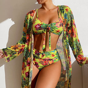 Swimwear With with Long Sleeved Blouse