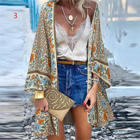 Fashion Vacation Batwing Long Sleeve Tunic