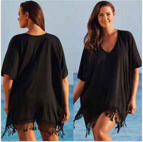 Loose-Fitting Tassel Lace Beach Dress