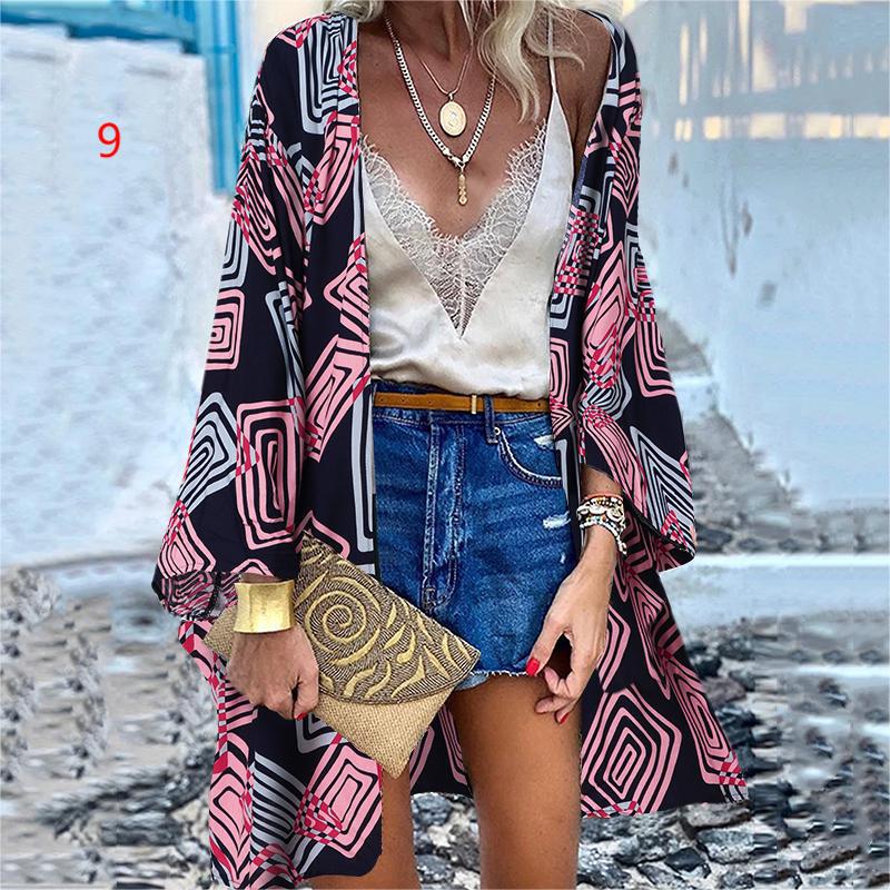 Fashion Vacation Batwing Long Sleeve Tunic