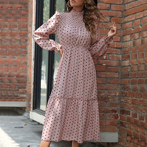 Stylish Long Sleeves Polka Dot Dress