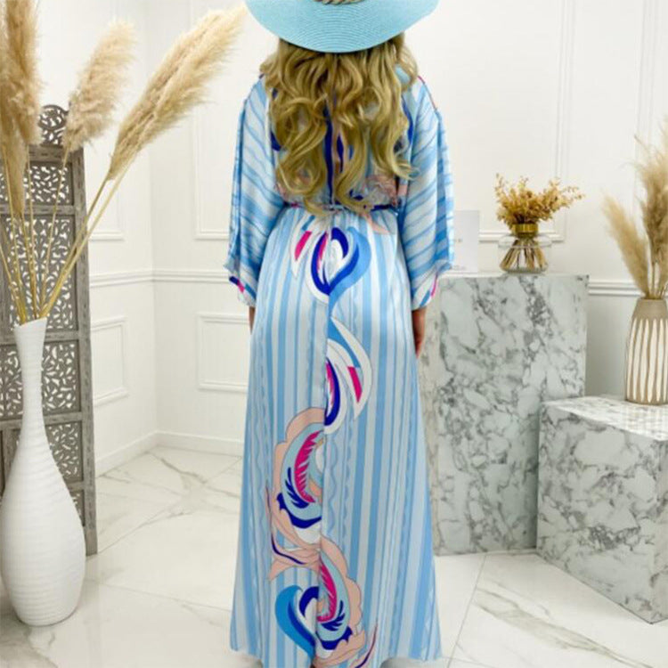 V-neck Split Irregular Beach Long Dress