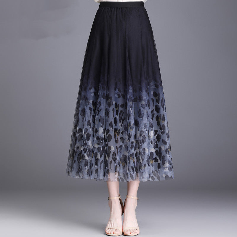 Gradient Color Gauze Skirt