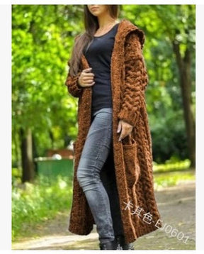 Hooded Long Cardigan Sweater