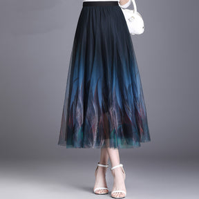 Gradient Color Gauze Skirt