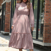 Stylish Long Sleeves Polka Dot Dress