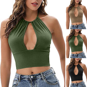 Camisole Halter Hollow Tops