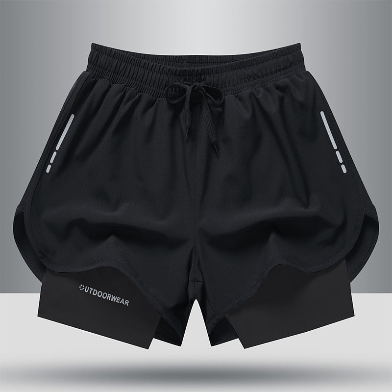 Sports Shorts Double Layer Quick Dry