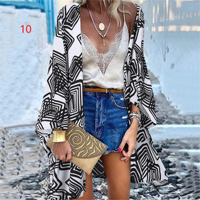 Fashion Vacation Batwing Long Sleeve Tunic