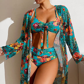 Swimwear With with Long Sleeved Blouse