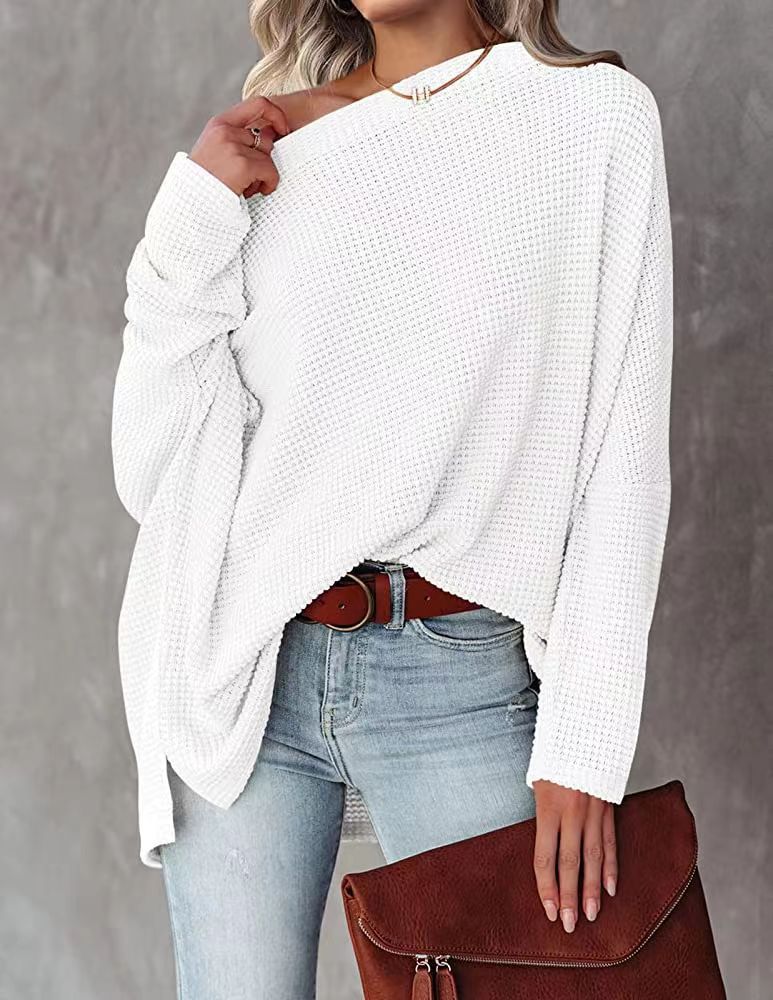 Casual Off-the-Shoulder Batwing Long Sleeve Sweater