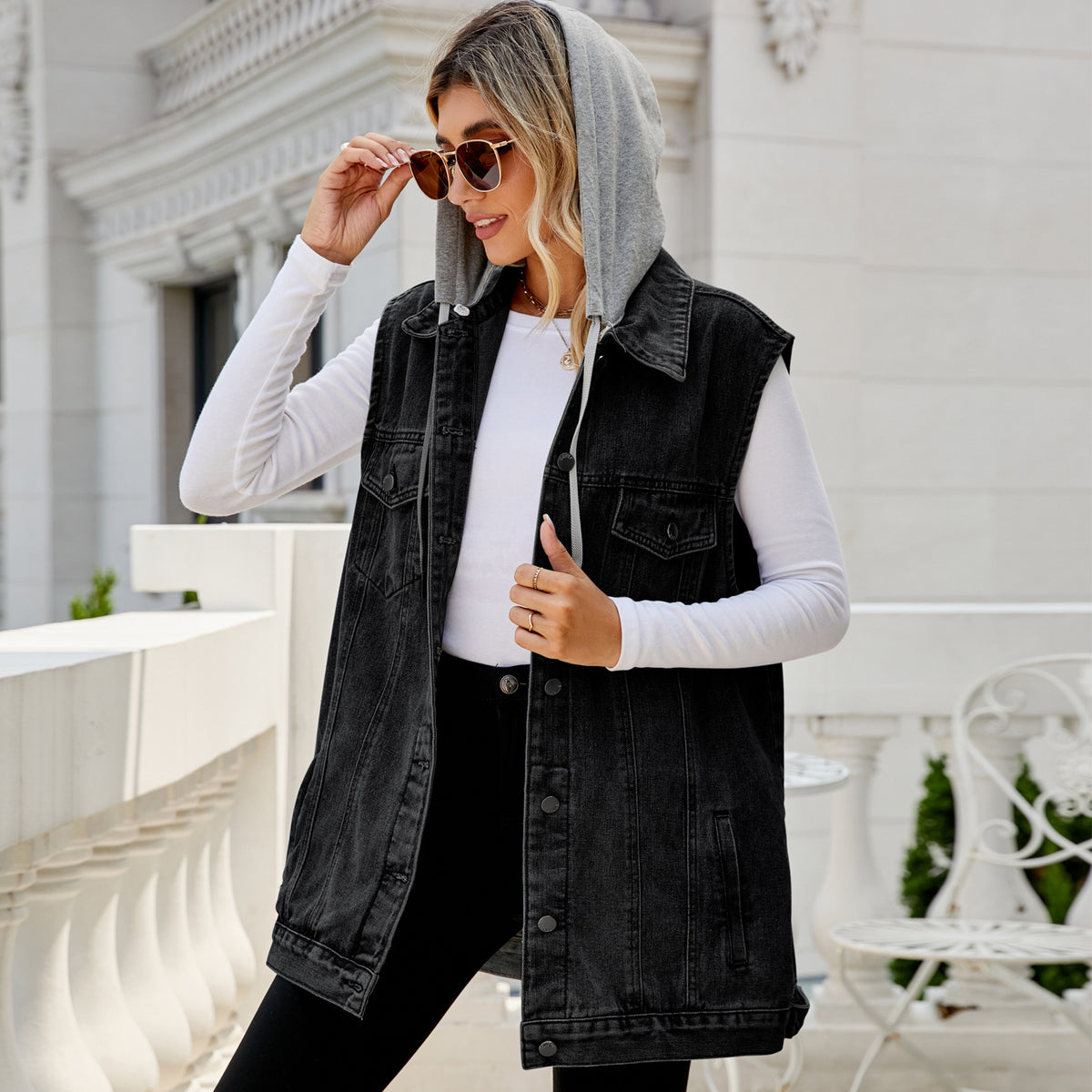 Loose Casual Women's Denim Vest Coat